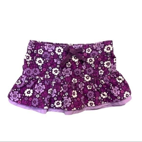 Carter’s Purple Floral Corduroy Ruffle Skirt Baby Size 12 Months - Picture 1 of 8